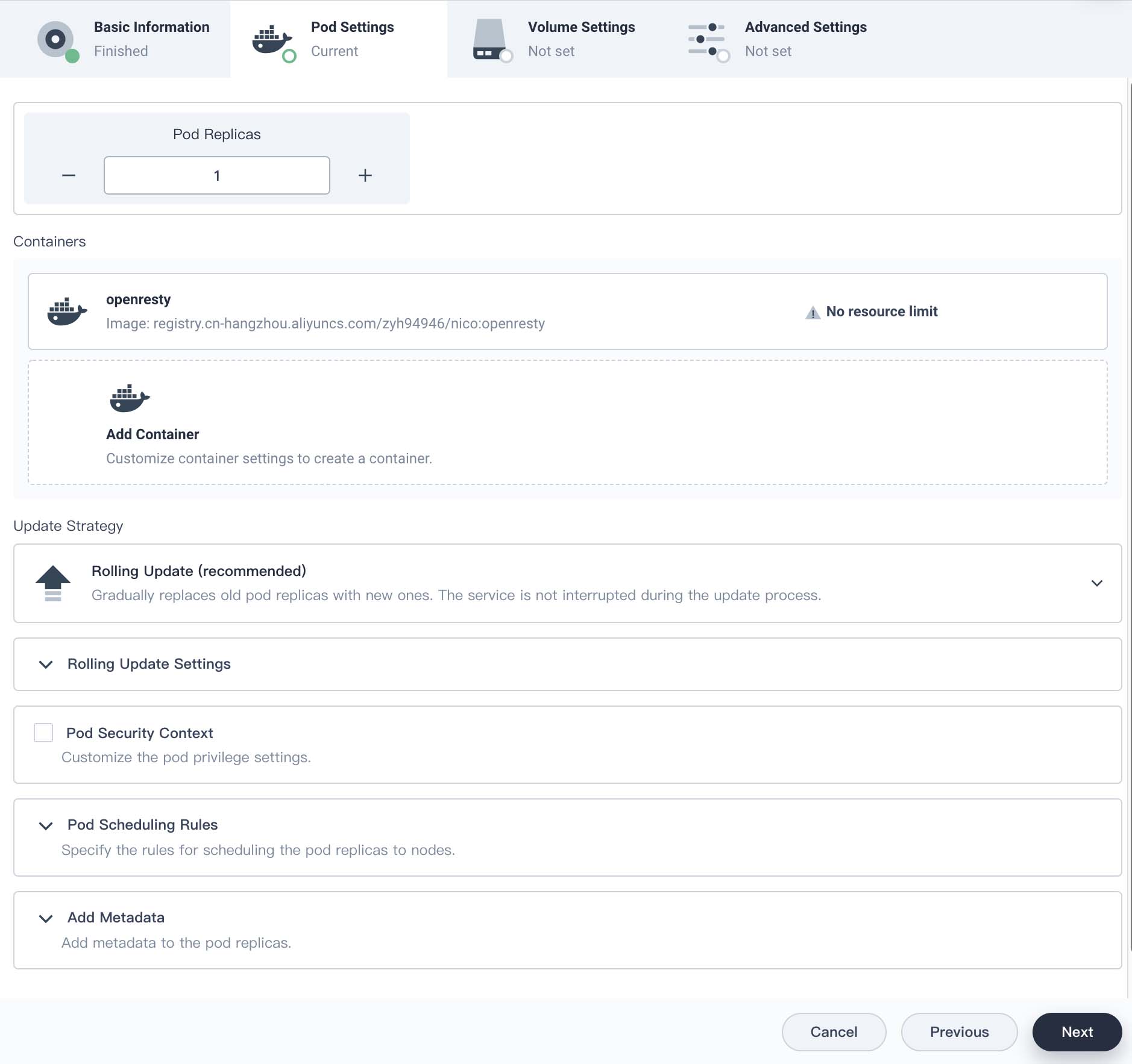 Create Deployment