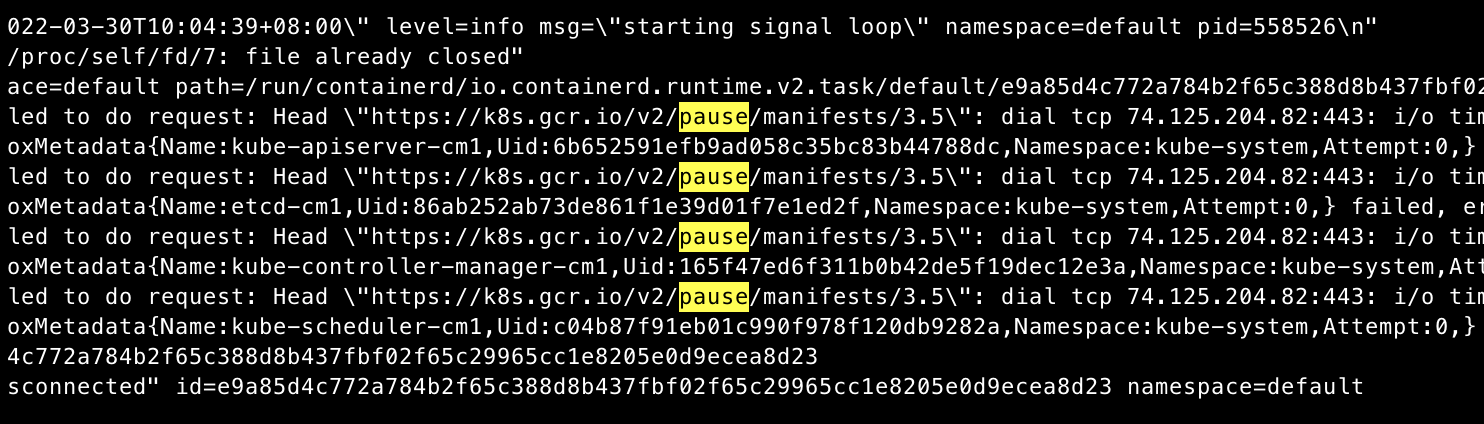 journalctl -xeu containerd